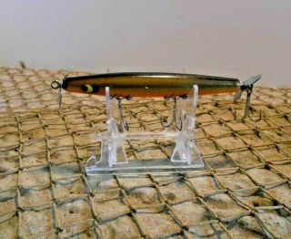 Vintage Smithwick Devils Horse Wooden Crank - Bait Fishing Lure 4 " 3 Treble Hooks