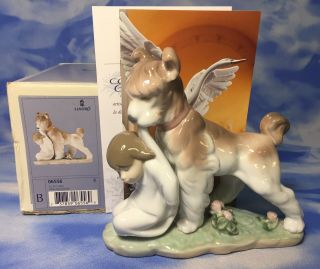 Lladro " Safe And Sound " Puppy Dog & Child Glazed Event Figurine 6556 W/ Box Euc