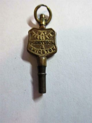 Antique Advertising Pocket Watch Winder Key - Wt Williams,  Presteign & Knighton