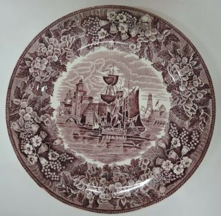 Wedgwood Of Etruria & Barlaston Ferrara Mulberry Transferware Ironstone Plate