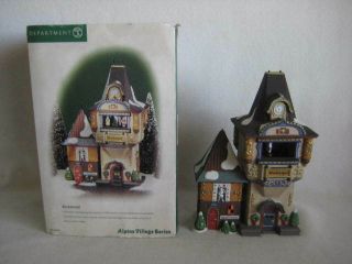 Dept 56 Glockenspiel Alpine Village Series 56210 Lighted Wind Up Music Box