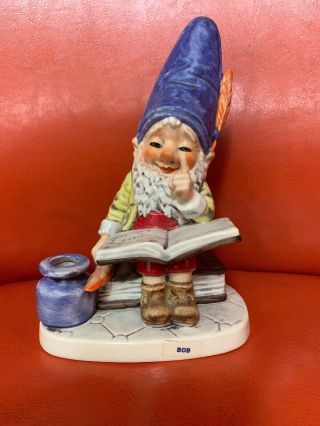 Goebel Co - Boy Gnome “bob” The Bookworm Reader Figurine 7” High - No Box