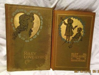 Two Antique Books From James Whitcomb Riley