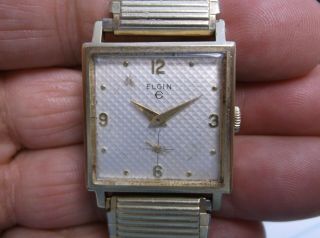 Antique Art Deco Elgin 17J Model 887 Star Watch Case Co SS Back Wristwatch 2