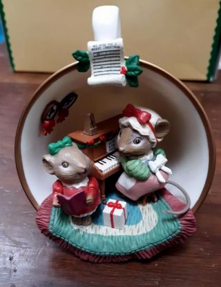 Enesco A Song For Santa Christmas Tree Ornament 5th Cozy Cups Series Mice Piano