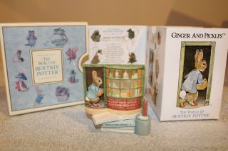 The World Of Beatrix Potter Figurine Ginger And Pickles Book 1998 Resin Nursery