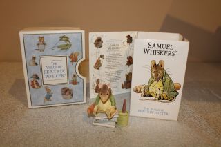 The World Of Beatrix Potter Figurine Samuel Whiskers On Book 1998 Resin Nursery