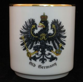 Old Germany Eagle Crest Gold Rim White Coffee Tea Mug Cup