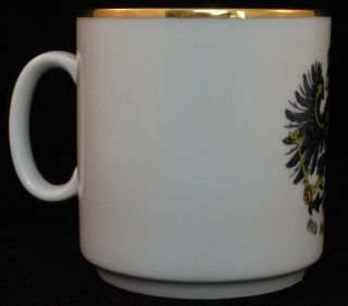 Old Germany Eagle Crest Gold Rim White Coffee Tea Mug Cup 4