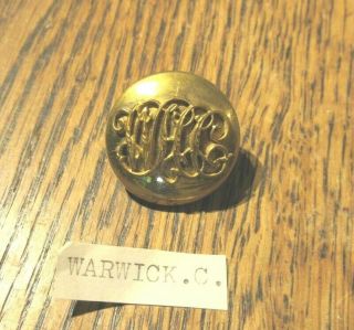Antique Hunt Button Warwickshire Hunt Club Whc 23 Mm Pitt & Co