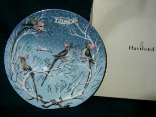 Vtg Haviland France 12 Days Of Christmas Plate 4 Four Coly Calling Birds W/box