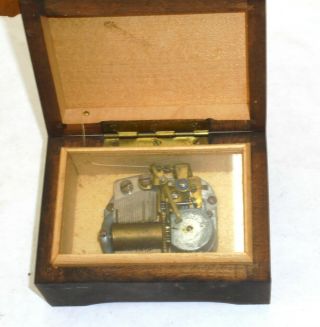Small Antique Cylinder Music Box Signed Switzerland