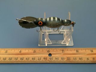 Bomber Waterdog 1572 Black White Belly Vintage Fishing Lure 2