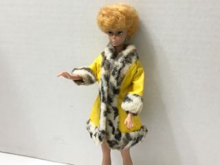Vintage Barbie Clothing Yellow Coat With Fur