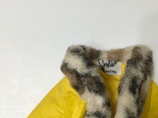 Vintage barbie clothing yellow coat with fur 4