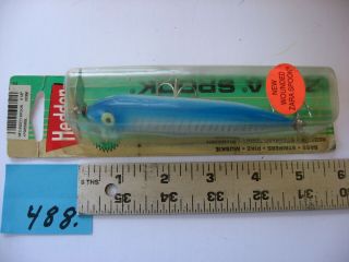 488) Heddon Wounded Zara Spook Top Water Lure Blue In Package/ 4 1/2 " Lure.