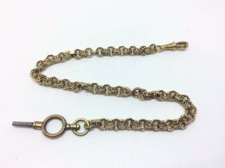 Fab Antique Victorian 9ct Rolled Gold Albert Chain Pocket Watch Fob Key Dog Clip
