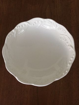 1995 Tiffany & Co.  Lily Of The Valley White Decorative Serving Bowl 9 3/8 " Italy