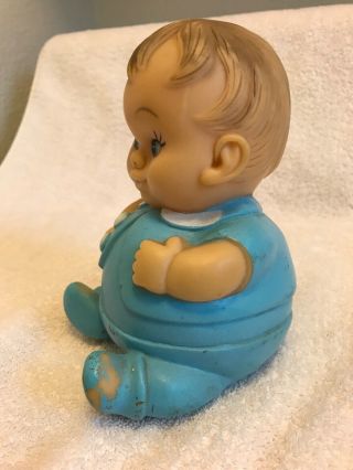 Vintage Uneeda Plumpees 1968 Squeak Baby Boy Rubber Doll Toy 6 