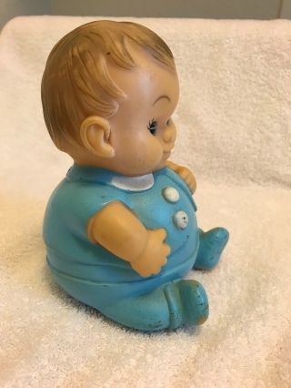 Vintage Uneeda Plumpees 1968 Squeak Baby Boy Rubber Doll Toy 6 