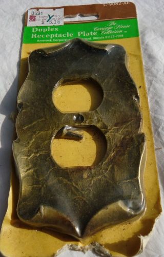 Vintage Amerock Antique Gold Double Switch/receptacle Plate.