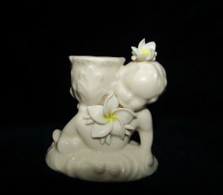 Hawaii Signed Dorothy Okumoto Porcelain Figurine Plumeria Scarce 2 3/4 " T