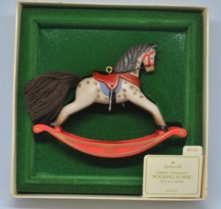 1981 Hallmark Rocking Horse Ornament 1st In Series With Tag
