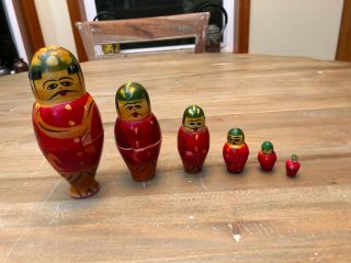 Vintage Nesting Dolls Complete Set Of 6 From India