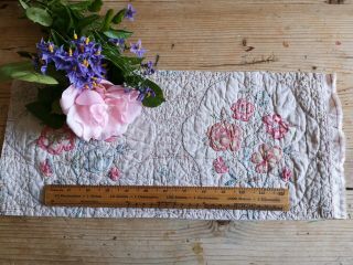 Lovely Vintage Quilt Piece Craft Sewing Slow Stitch Art Patchwork 11