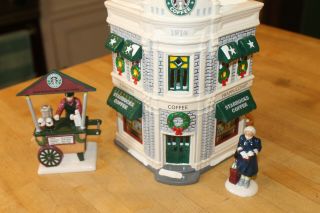 Dept 56 Snow Village Starbucks Building & Coffee Cart Boxes