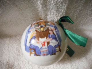 Wedgwood Twelve Days Of Christmas Ball Ornament Eight Maids A Milking