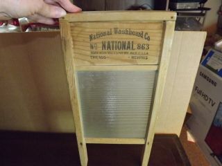 Vintage Natonal Washboard Co Wood & Glass Lingerie Washboard 863