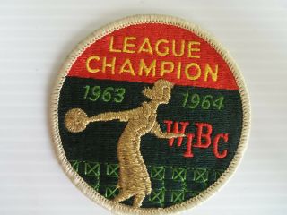 NOS Vintage Mid Century League Champion Patch 1963 - 1964 Womens Bowling WIBC) 4