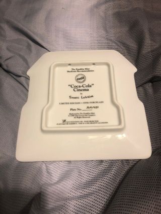 Franklin Coca Cola Movie Theater Main Street Collector Plate 2