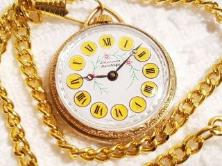 Vintage American Heritage Gold Tone Swiss Made Wind Up Pocket Watch