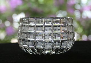 Gorgeous,  Cut And Etched Crystal Bowl,  Plaid Pattern