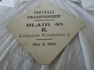 1915 Antique Cardboard Football Championship Sign Blair Vs Lafayette Pa