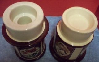 Set of 2 Vintage Ceramic Candle Holders & Glass Chimneys Japan 1 Design 2 Styles 4