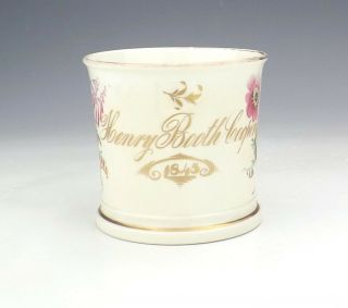 Antique English China - Henry Booth Cooper 1843 Gilt & Flowers Christening Mug