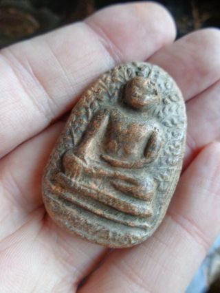 Antique Clay Fired Ayutthayan Buddha Shrine Amulet Fragment