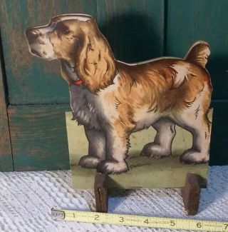 Primitive Vintage Farm Homestead Re Purposed Cardboard Book Dog Page Display