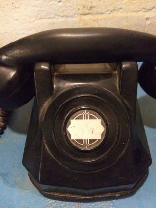 Antique Automatic Electric (AECO) Mono Phone with Chrome Band Handset,  Black 2
