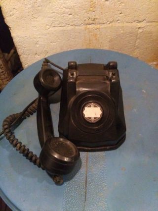 Antique Automatic Electric (AECO) Mono Phone with Chrome Band Handset,  Black 3