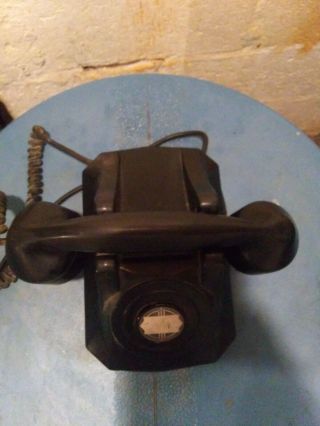 Antique Automatic Electric (AECO) Mono Phone with Chrome Band Handset,  Black 4