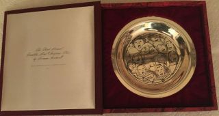 Franklin Sterling Silver 1972 Rockwell Christmas Plate " The Carolers "
