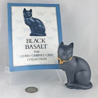 Vintage Black Basalt Franklin Curio Cabinet Cat From Estate