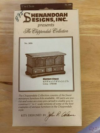 1/12 Scale Chippendale Blanket Chest Kit 3006 Shenandoah Designs Open Complete