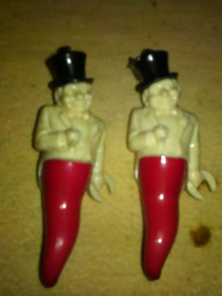 Antique Top Hat Horseshoe Playing,  Very Unusual Pair/6in Tall