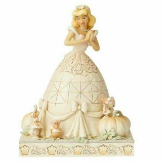 6002816 Jim Shore " Disney Tradition Cinderella White Wood Darling Dreamer "