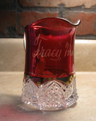 Antique Ruby Flash Souvenir Pattern Glass Pitcher Tracy Minn Mn
